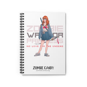 2102.001w Zombie Warrior Princess Manga Girl Spiral Ruled Line Notebook