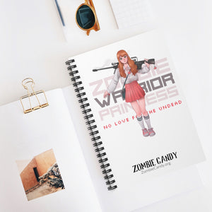 2101.001w Zombie Warrior Princess Manga Girl Spiral Ruled Line Notebook