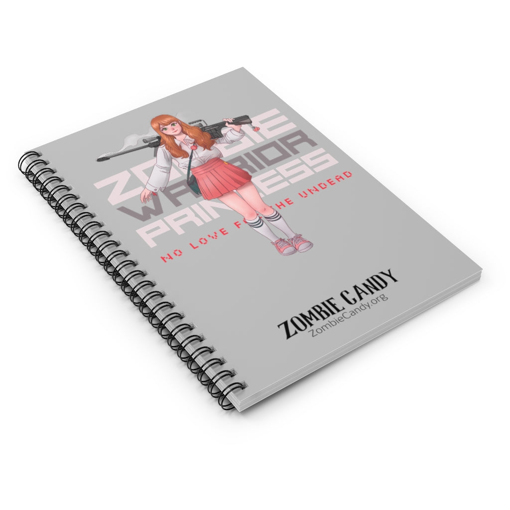 2101.001sv Zombie Warrior Princess Manga Girl Spiral Ruled Line Notebook