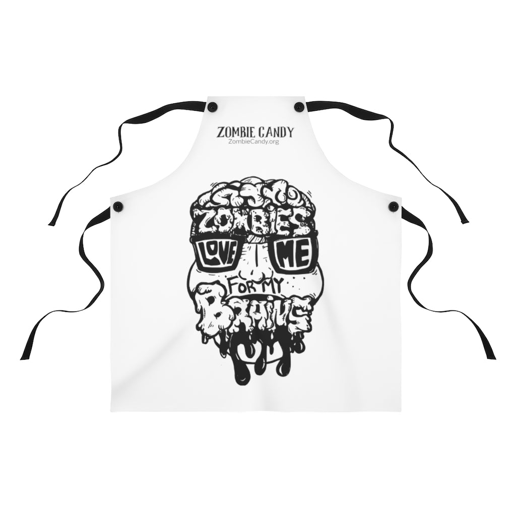 Zombies Love Me For My Brains - Monochrome - Apron