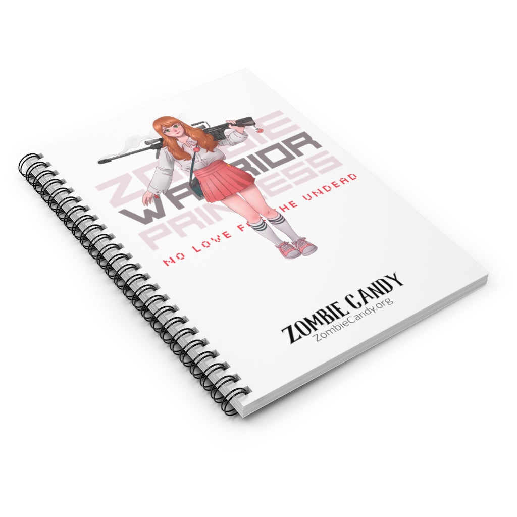 2101.001w Zombie Warrior Princess Manga Girl Spiral Ruled Line Notebook