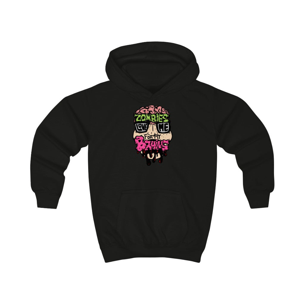 Zombies Love Me For My Brains Kids Hoodie