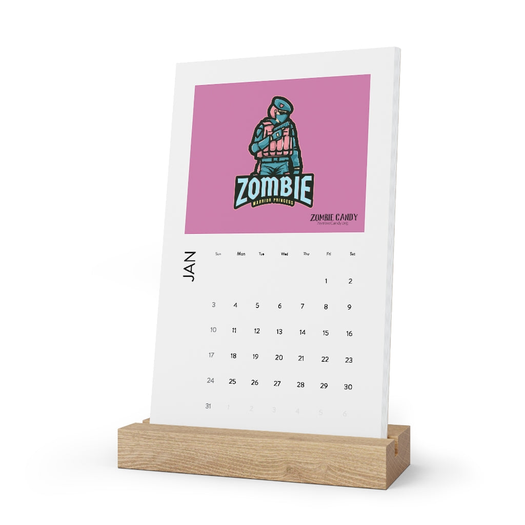 Zombie Warrior Princess 2021Vertical Desk Calendar