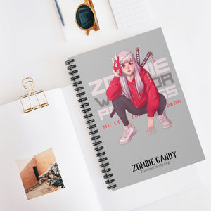 2100.001sv Zombie Warrior Princess Manga Girl Spiral Ruled Line Notebook