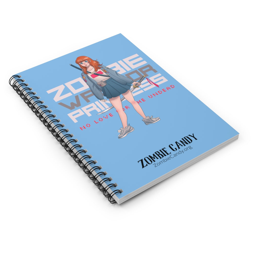 2102.001lb Zombie Warrior Princess Manga Girl Spiral Ruled Line Notebook