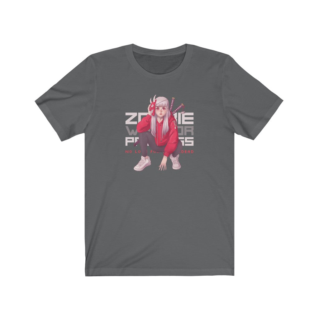 2100.001 Zombie Warrior Princess Manga Girl Jersey Short Sleeve Tee