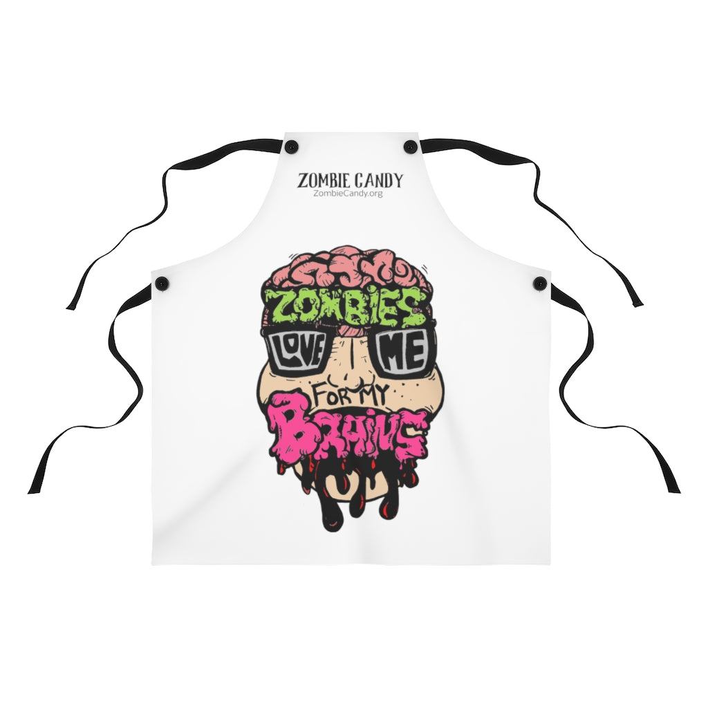 Zombies Love Me For My Brains Apron