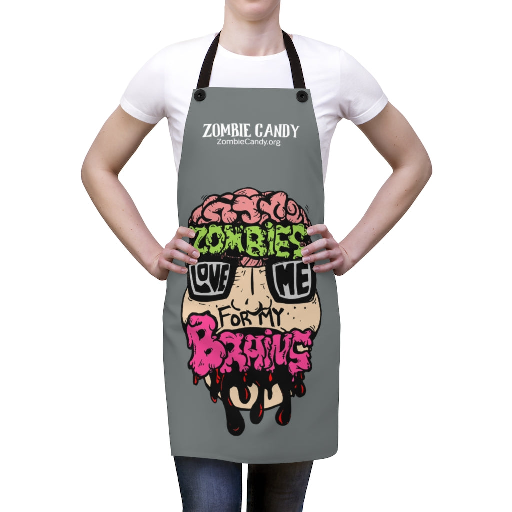 Zombies Love Me For My Brains Apron