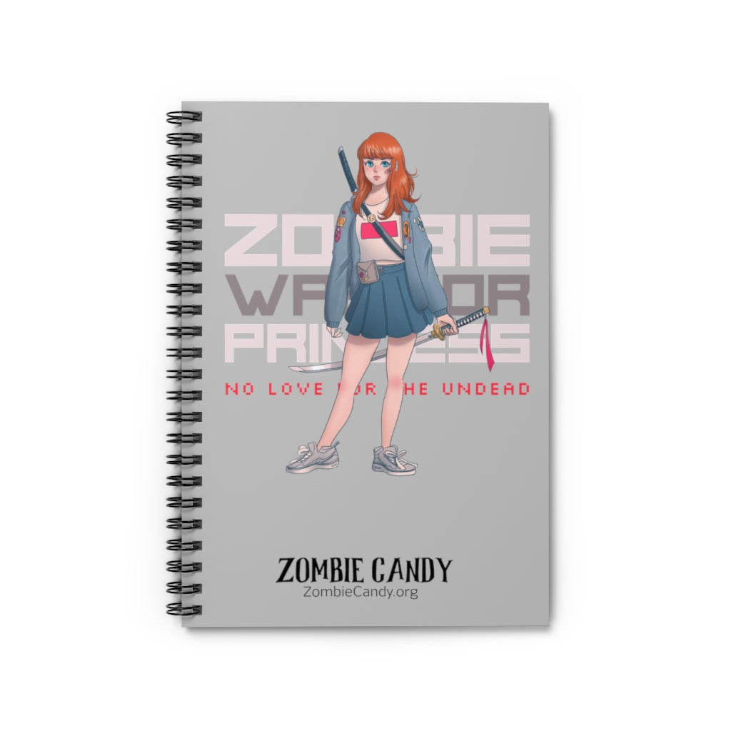 2102.001sv Zombie Warrior Princess Manga Girl Spiral Ruled Line Notebook