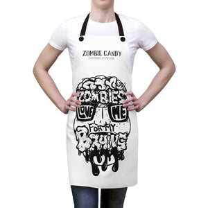 Zombies Love Me For My Brains - Monochrome - Apron