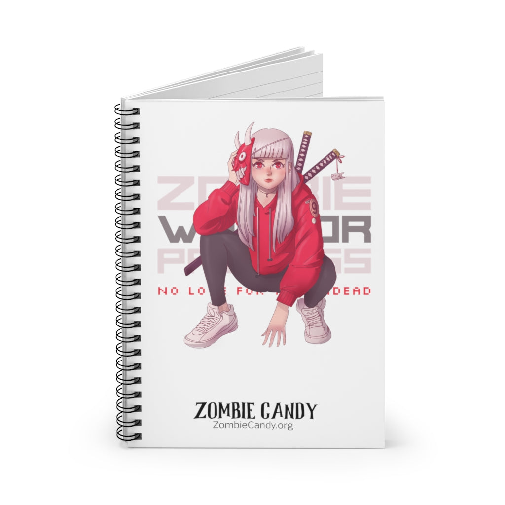 2100.001w Zombie Warrior Princess Manga Girl Spiral Ruled Line Notebook