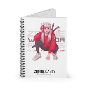 2100.001w Zombie Warrior Princess Manga Girl Spiral Ruled Line Notebook