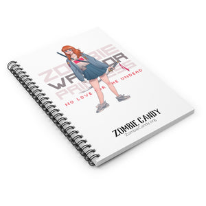 2102.001w Zombie Warrior Princess Manga Girl Spiral Ruled Line Notebook