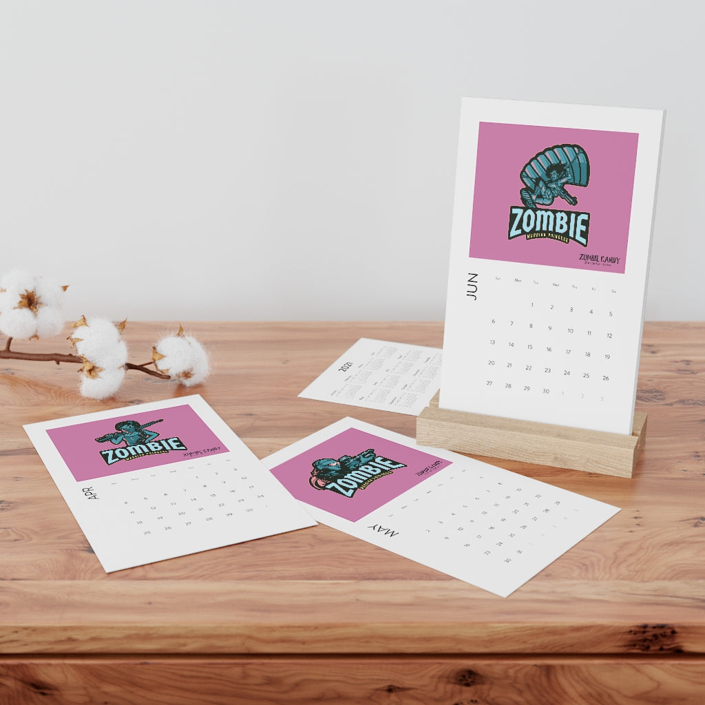 Zombie Warrior Princess 2021Vertical Desk Calendar