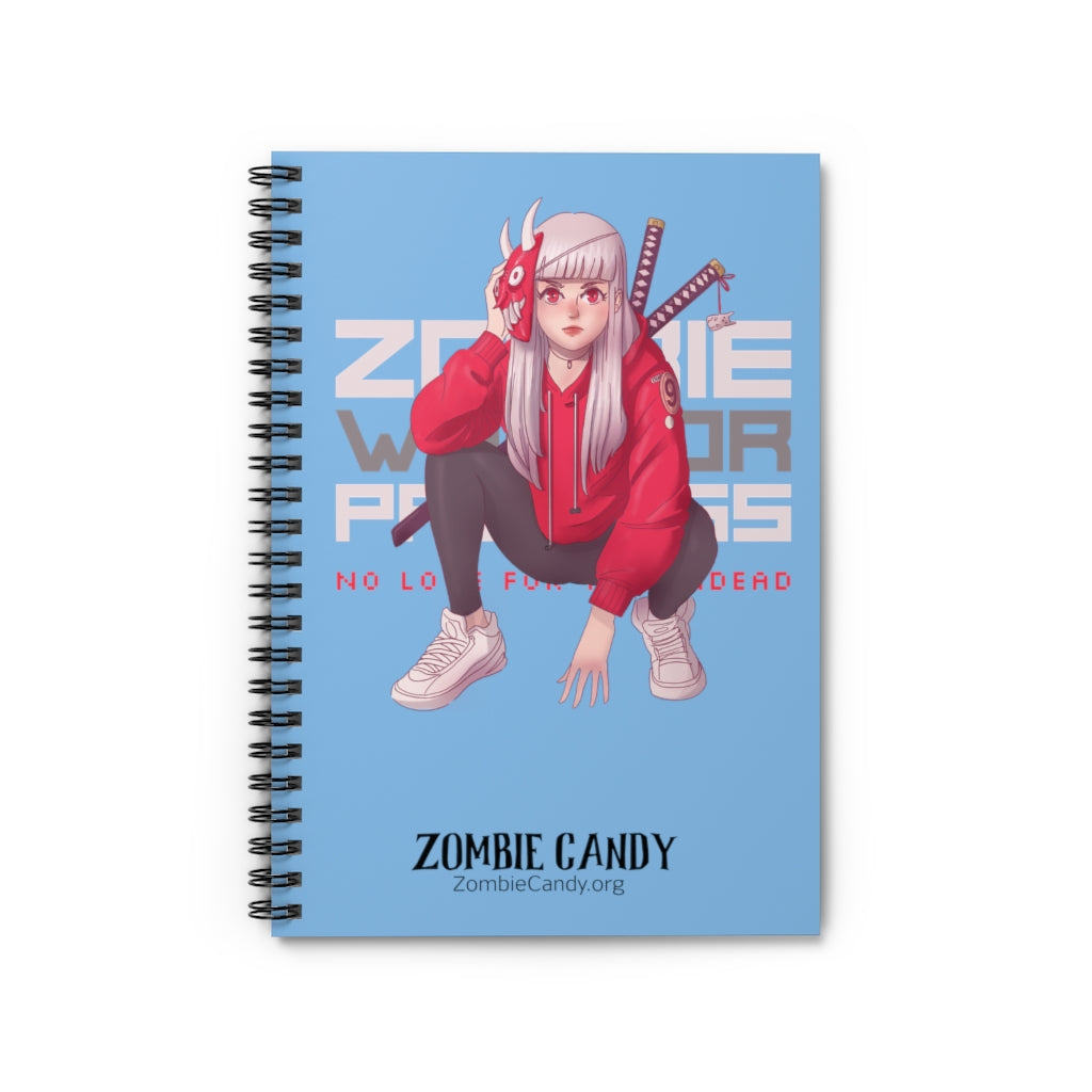 2100.001lb Zombie Warrior Princess Manga Girl Spiral Ruled Line Notebook