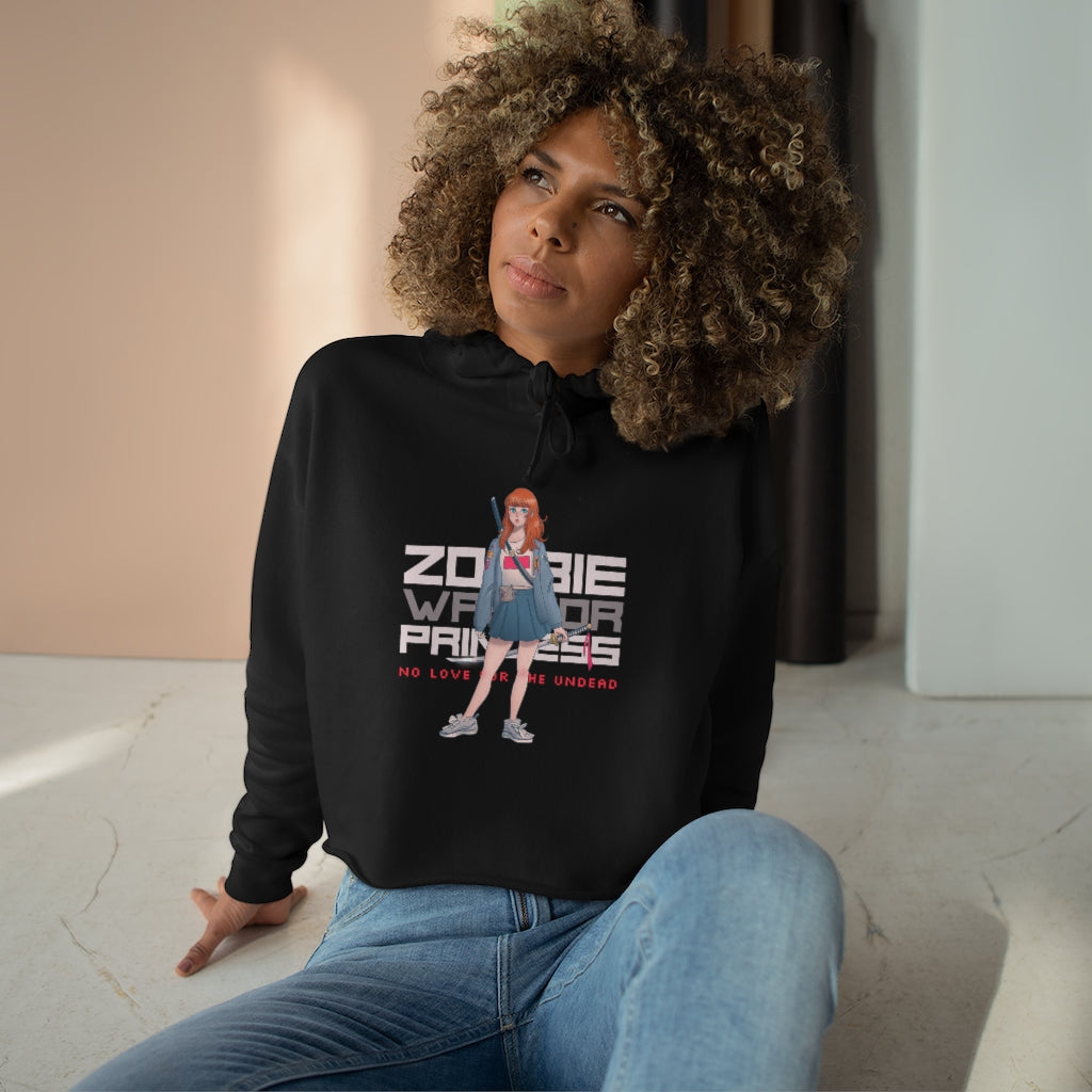 2102.001 Zombie Warrior Princess Manga Girl Crop Hoodie