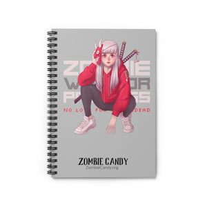 2100.001sv Zombie Warrior Princess Manga Girl Spiral Ruled Line Notebook