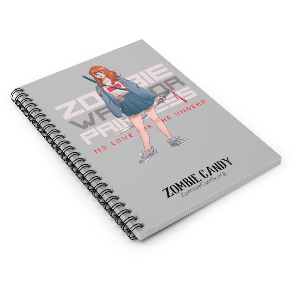 2102.001sv Zombie Warrior Princess Manga Girl Spiral Ruled Line Notebook