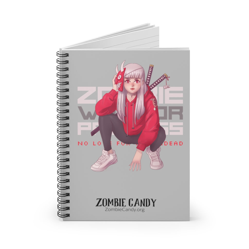 2100.001sv Zombie Warrior Princess Manga Girl Spiral Ruled Line Notebook