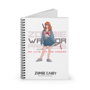 2102.001w Zombie Warrior Princess Manga Girl Spiral Ruled Line Notebook