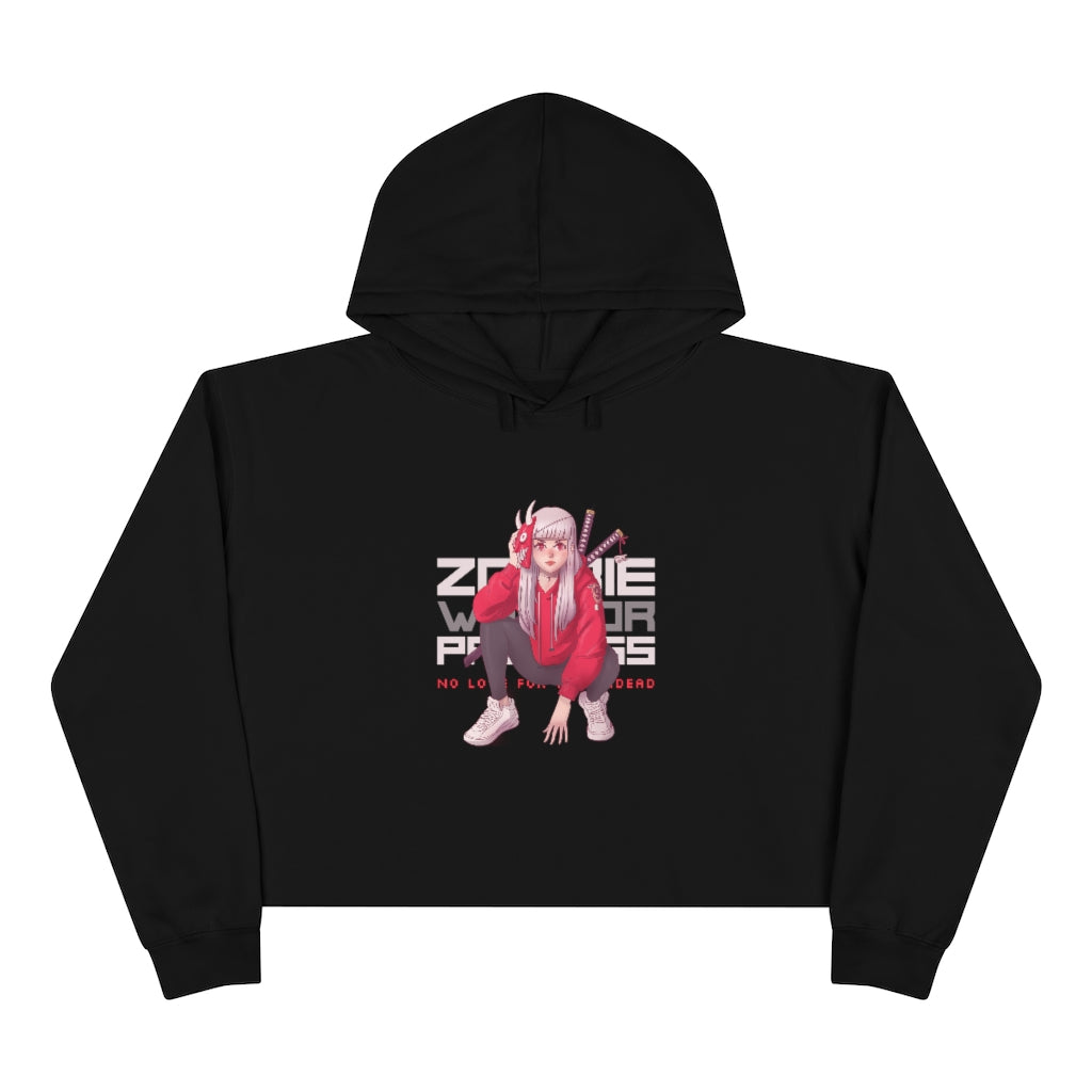 2100.001 Zombie Warrior Princess Manga Girl Crop Hoodie