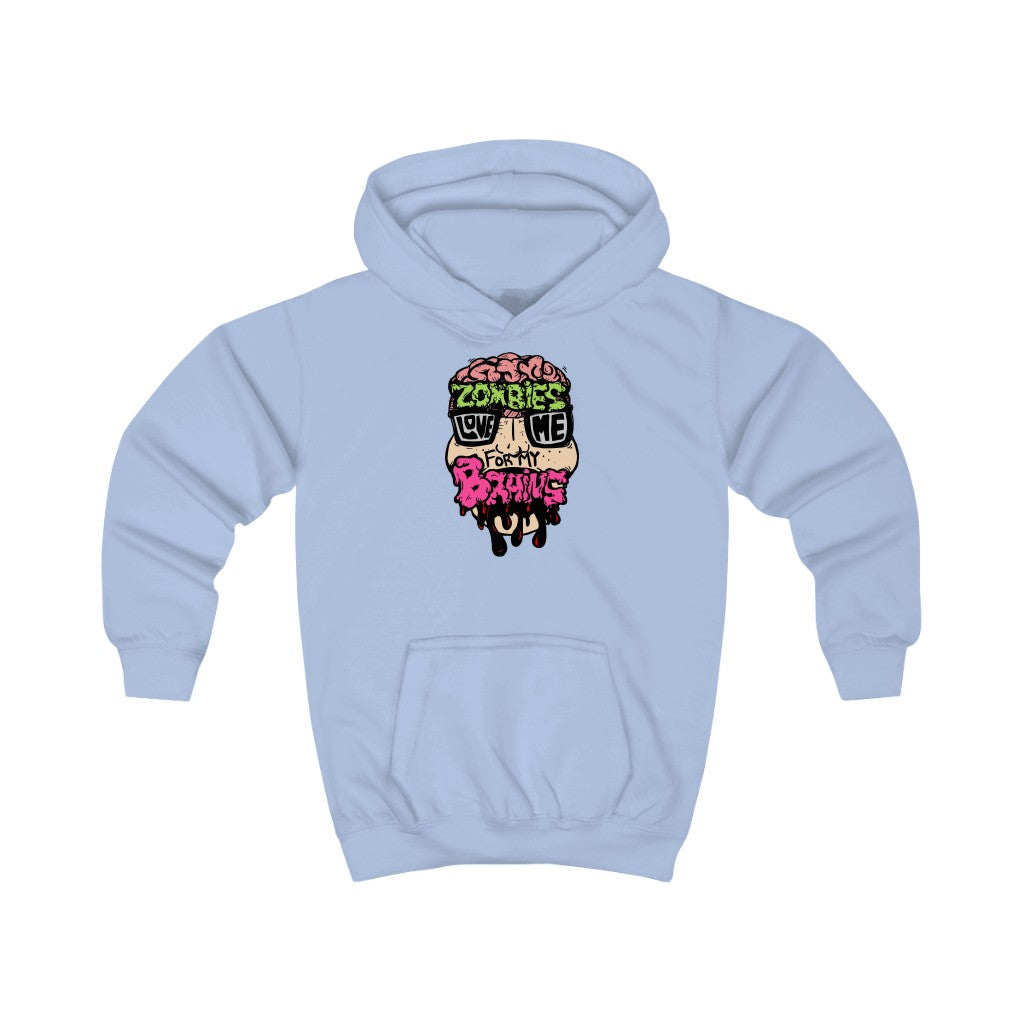 Zombies Love Me For My Brains Kids Hoodie