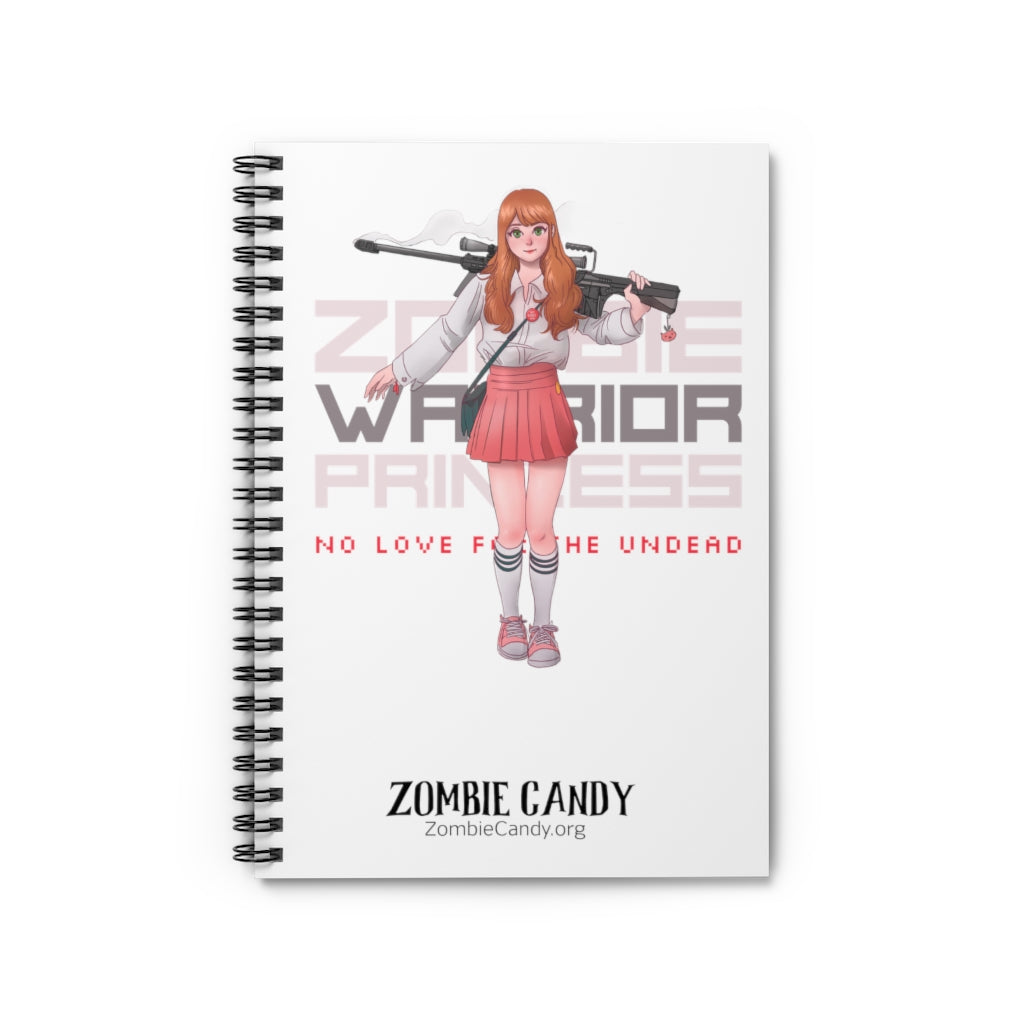 2101.001w Zombie Warrior Princess Manga Girl Spiral Ruled Line Notebook