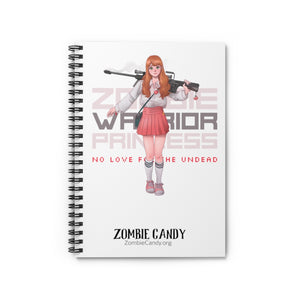 2101.001w Zombie Warrior Princess Manga Girl Spiral Ruled Line Notebook