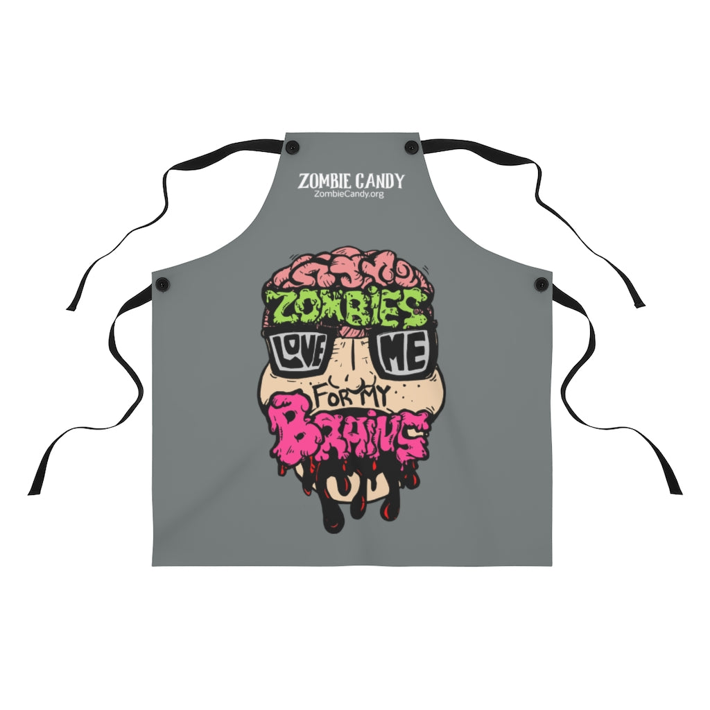 Zombies Love Me For My Brains Apron