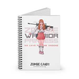 2101.001w Zombie Warrior Princess Manga Girl Spiral Ruled Line Notebook