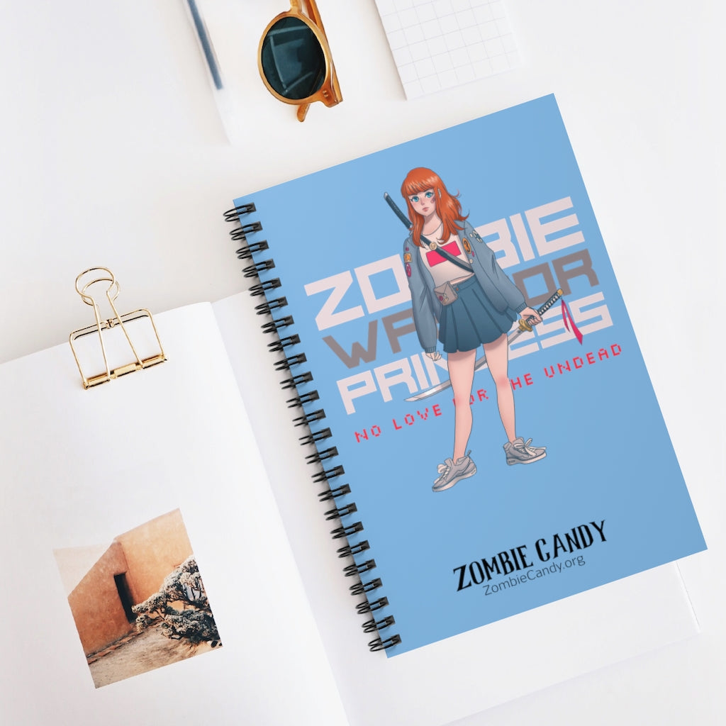 2102.001lb Zombie Warrior Princess Manga Girl Spiral Ruled Line Notebook