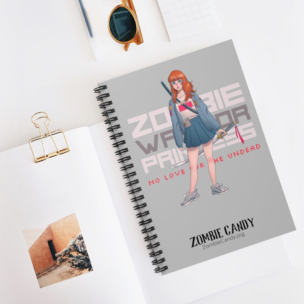 2102.001sv Zombie Warrior Princess Manga Girl Spiral Ruled Line Notebook