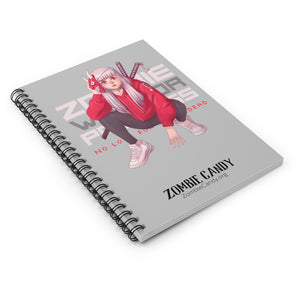 2100.001sv Zombie Warrior Princess Manga Girl Spiral Ruled Line Notebook