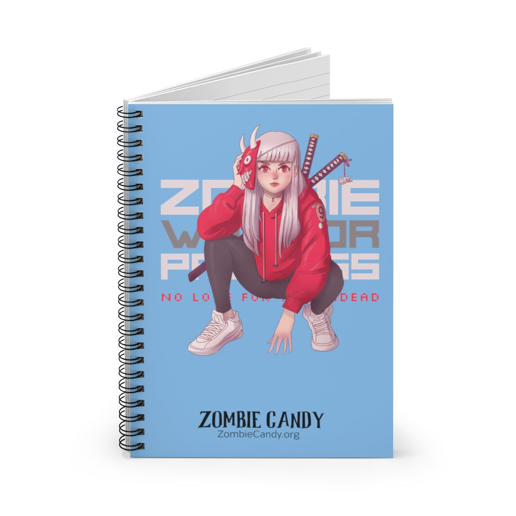 2100.001lb Zombie Warrior Princess Manga Girl Spiral Ruled Line Notebook