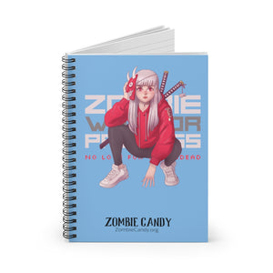 2100.001lb Zombie Warrior Princess Manga Girl Spiral Ruled Line Notebook