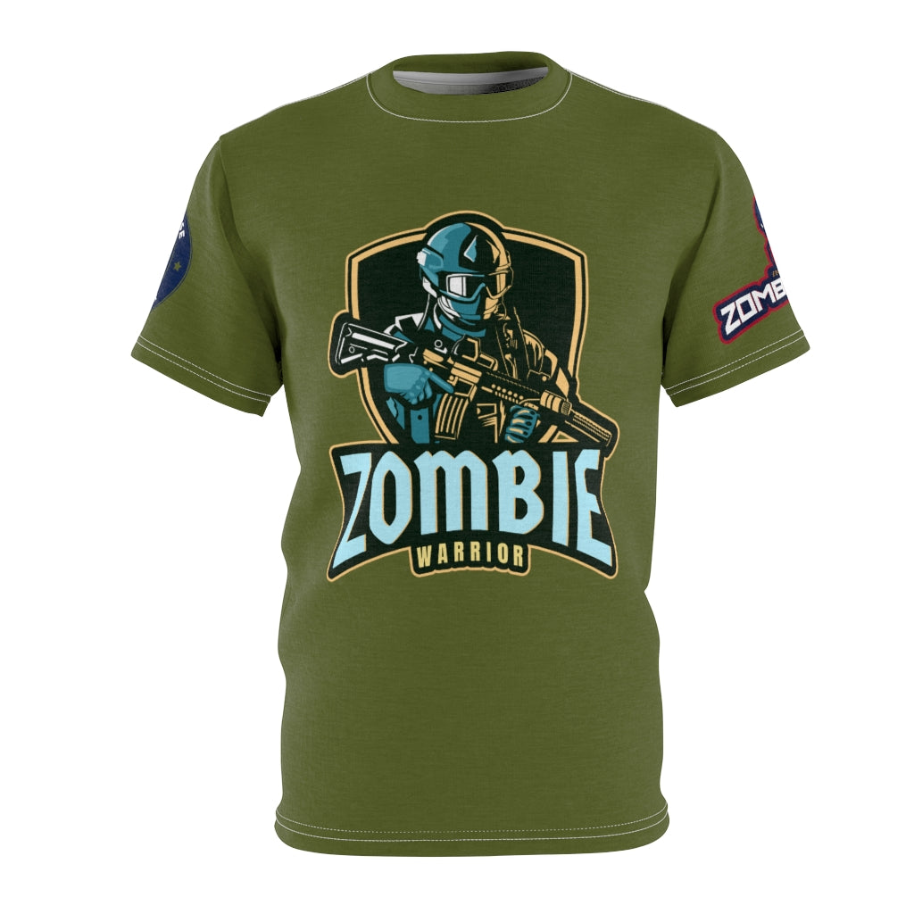 1002.001od Zombie Warrior Unisex AOP Cut & Sew Tee