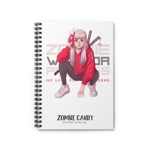 2100.001w Zombie Warrior Princess Manga Girl Spiral Ruled Line Notebook