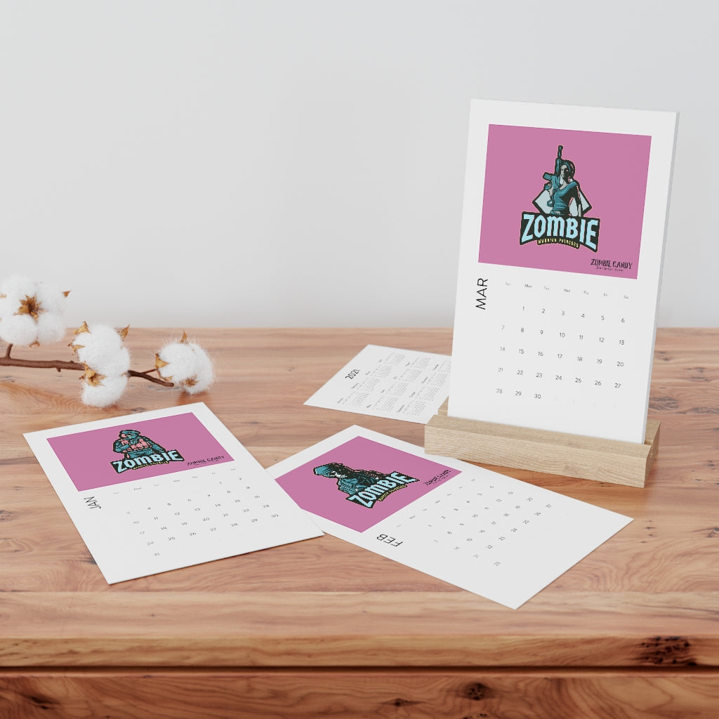 Zombie Warrior Princess 2021Vertical Desk Calendar