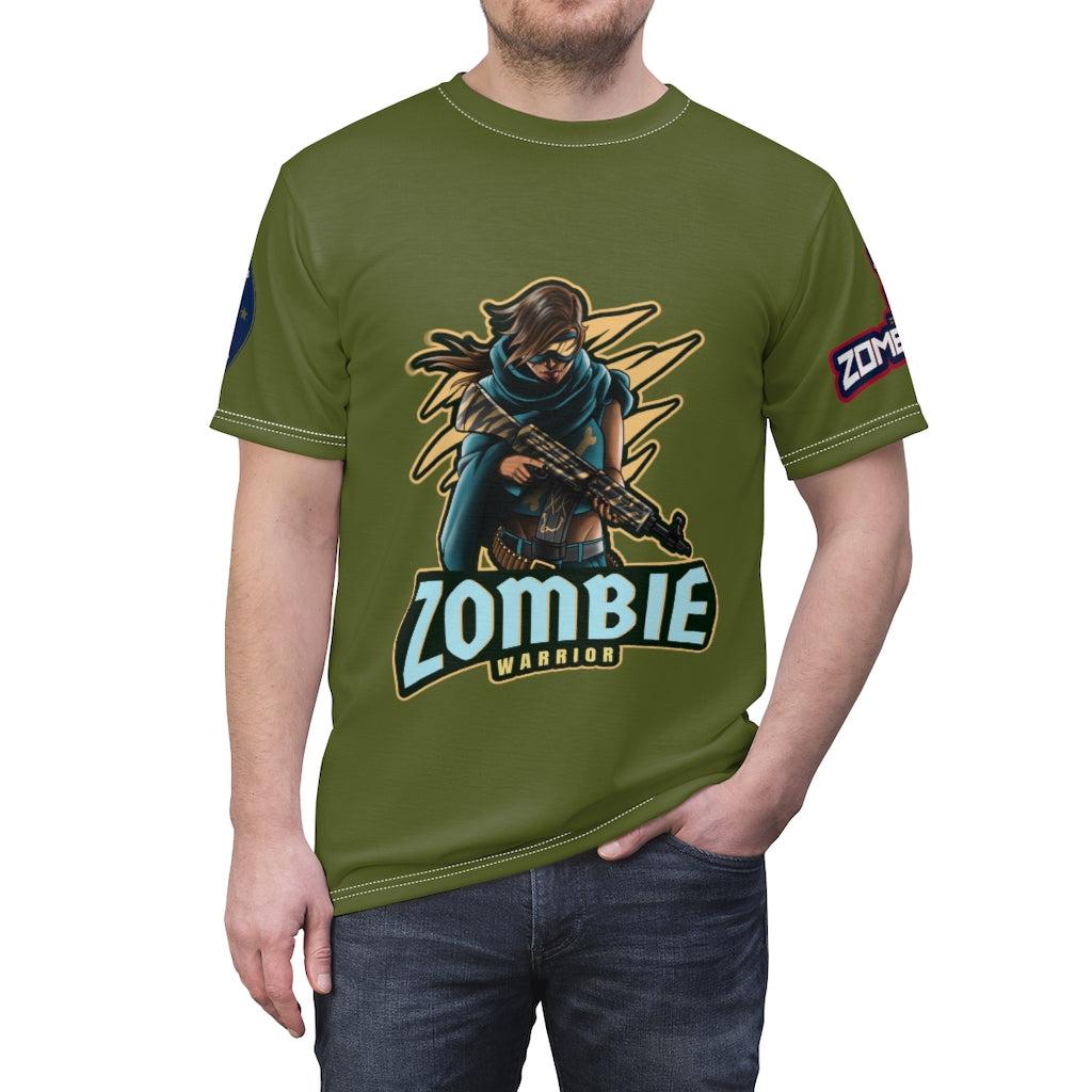1005.001od Zombie Warrior Unisex AOP Cut & Sew Tee