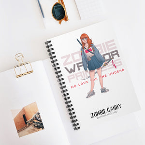 2102.001w Zombie Warrior Princess Manga Girl Spiral Ruled Line Notebook