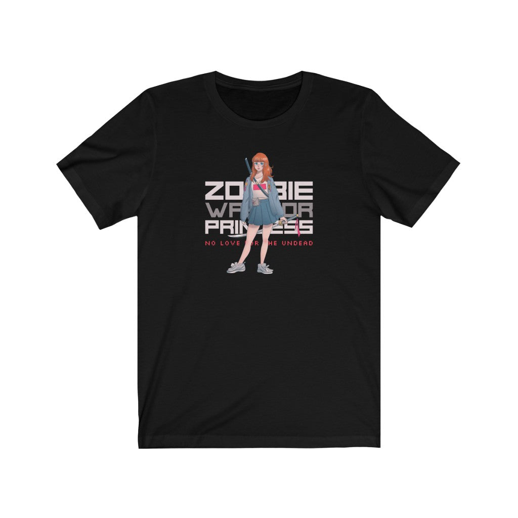 2102.001 Zombie Warrior Princess Manga Girl Jersey Short Sleeve Tee