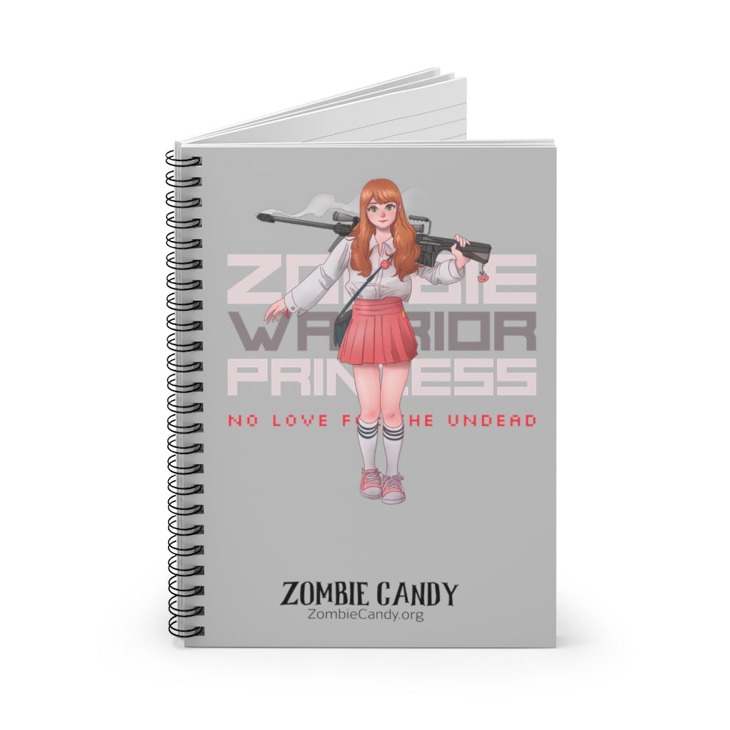 2101.001sv Zombie Warrior Princess Manga Girl Spiral Ruled Line Notebook