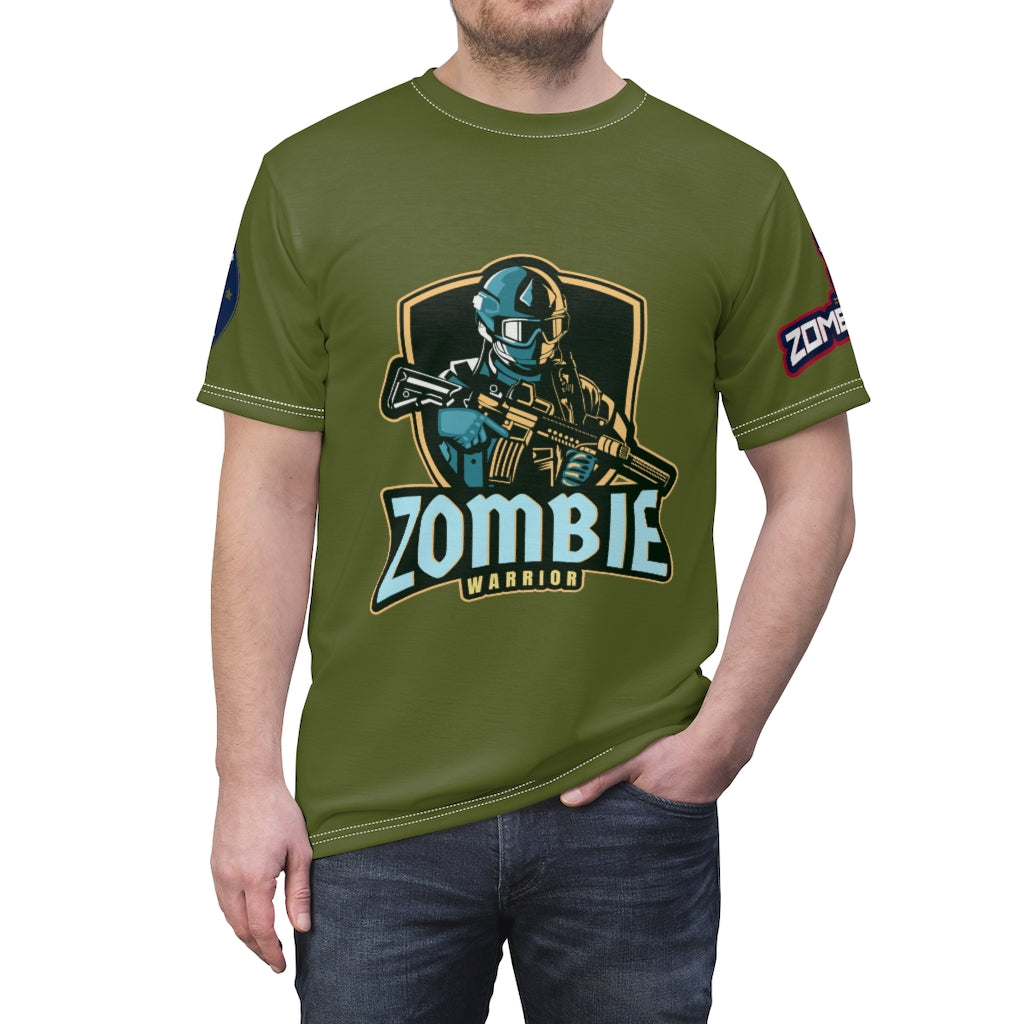 1002.001od Zombie Warrior Unisex AOP Cut & Sew Tee